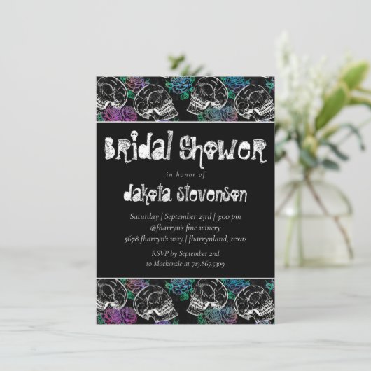 Rose | Ombre Brautparty Einladung (Stehend Vorderseite)