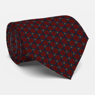 Rose on Blue Geometric Krawatte