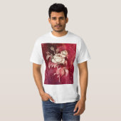 Rose on Red Textured Background T-Shirt (Vorne ganz)
