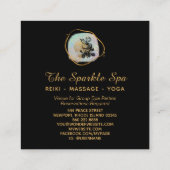 *~* Rose Opal Gold Glitzer Frame Floral Quadratische Visitenkarte (Rückseite)