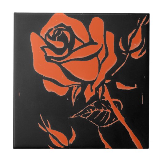 "Rose Orange" Küche Garten Keramik Tile Fliese (Vorderseite)