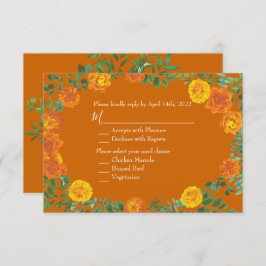 Rose Orange & Rust Fall Peony Einladung