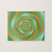 Rose Orange und Green Spiral Puzzle (Horizontal)