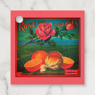 Rose orange Vintage Fruchtkennzeichnung favorisier Geschenkanhänger