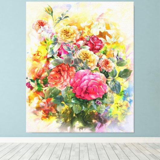 Rose Orchideen Leinwanddruck (Insitu (Holzboden))