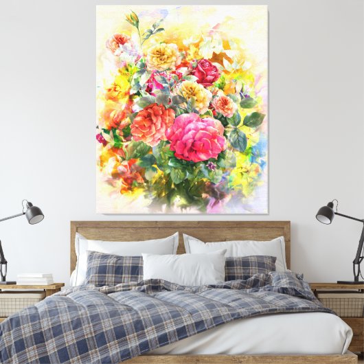 Rose Orchideen Leinwanddruck (Insitu (Schlafzimmer))