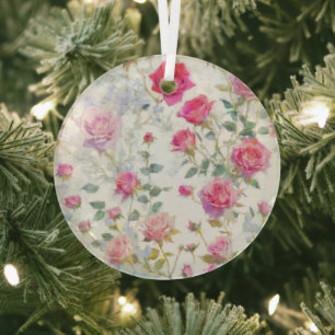 Rose Ornament Aus Glas