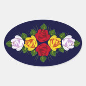 Rose Ovaler Aufkleber (Vorderseite)