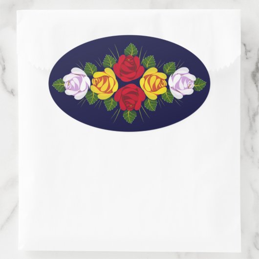 Rose Ovaler Aufkleber (Tasche)