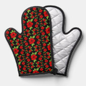 Rose Oven Mits Ofenhandschuh (Vorderseite/Rückseite)