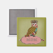 Rose Owl Mama Magnet (Vorderseite/Rückseite)