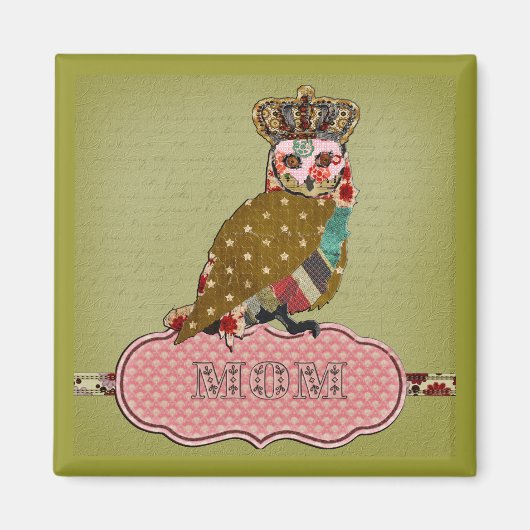 Rose Owl Mama Magnet (Vorne)
