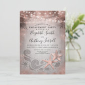 Rose | Palms Beach Engagement Party Einladung (Stehend Vorderseite)