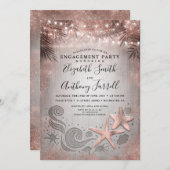Rose | Palms Beach Engagement Party Einladung (Vorne/Hinten)