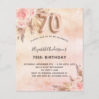 Rose Pampas Gras zum 70. Geburtstag Flyer