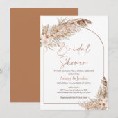 Rose Pampas Grass Arch Einladung (Vorne/Hinten)