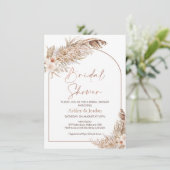 Rose Pampas Grass Arch Einladung (Stehend Vorderseite)