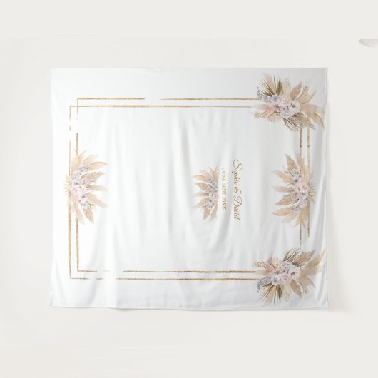 Rose Pampas Grass Foto Stand Wandteppich (Vorderseite (Horizontal))