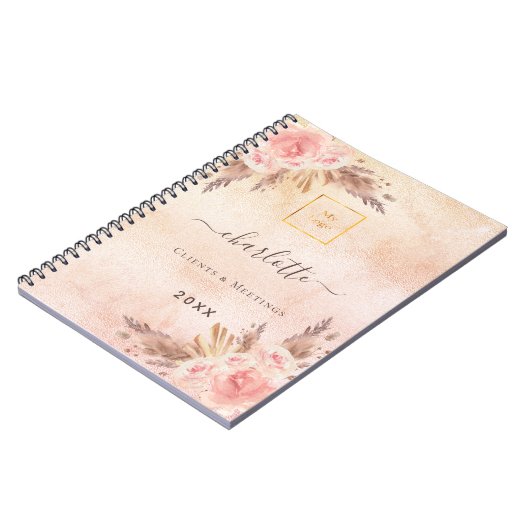 Rose Pampas Notizblock (Linke Seite)