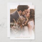 Rose Pampas Terracotta Boho Foto Wedding Einladung (Rückseite)