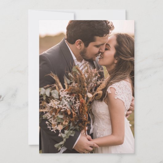 Rose Pampas Terracotta Boho Foto Wedding Save The Date (Rückseite)