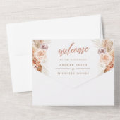 Rose Pampas Terracotta Boho Wedding All In One Einladung (Rückseite)