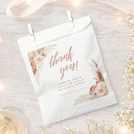 Rose Pampas Terracotta Boho Wedding Geschenktütchen (Ausgeschnitten)
