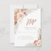 Rose Pampas Terracotta Boho Wedding RSVP Karte (Vorderseite)