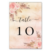 Rose Pampas Tischnummer (Vorderseite)