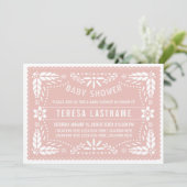 Rose Papagei picado Mexikanisches Mädchen Dusche Einladung (Stehend Vorderseite)