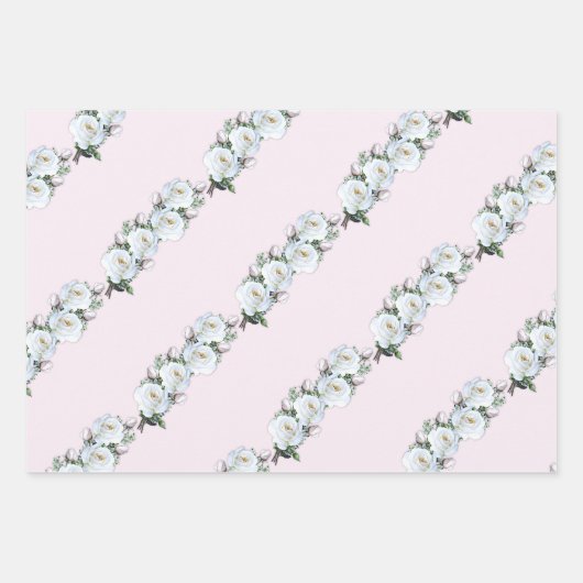 Rose Papierblätter Geschenkpapier Set (Vorderseite 3)