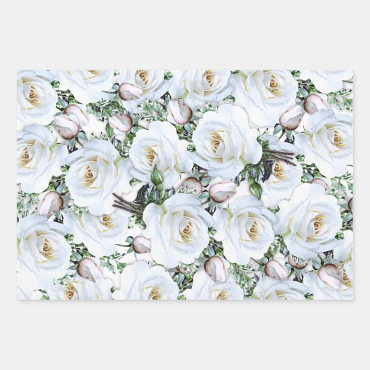 Rose Papierblätter Geschenkpapier Set (Vorderseite)