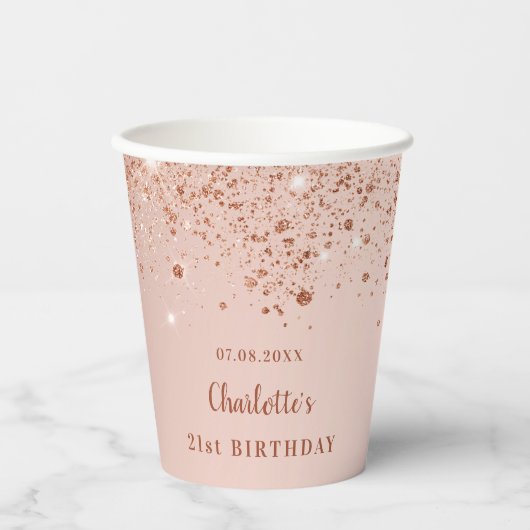 Rose Pappbecher (Vorderseite)