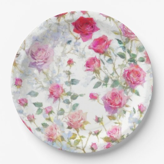 Rose Pappteller (Vorderseite)