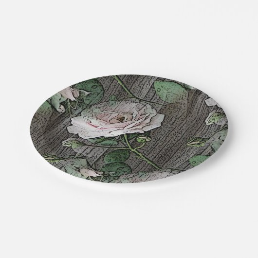 Rose Pappteller (Schrägansicht)