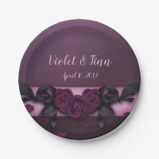 Rose Pappteller (Vorderseite)