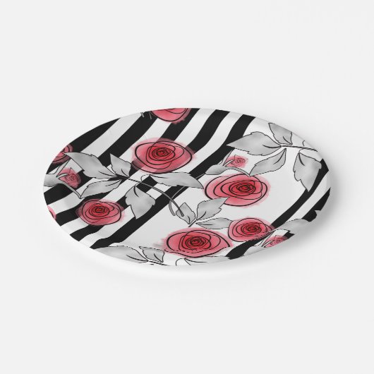 Rose Pappteller (Schrägansicht)