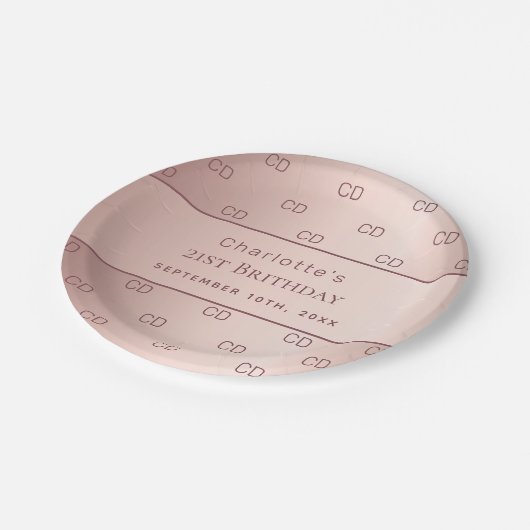 Rose Pappteller (Schrägansicht)