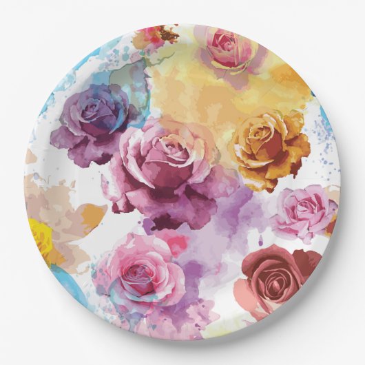 Rose Pappteller (Vorderseite)