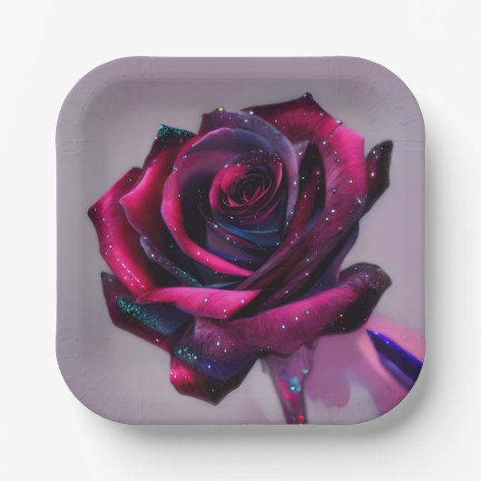 Rose Pappteller (Vorderseite)