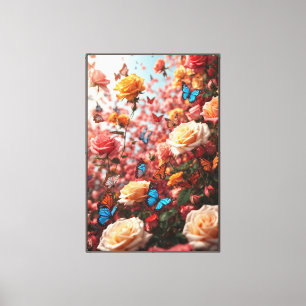 Rose Paradies Stretched Canvas Print Leinwanddruck