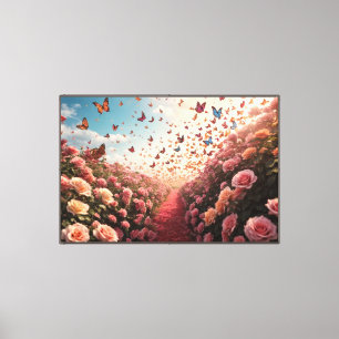 Rose Paradies Stretched Canvas Print Leinwanddruck