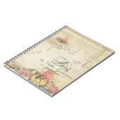 Rose Paris Chandelier Eleganter Skriptname Notizblock (Linke Seite)