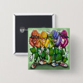 Rose Party Regenbogen Button (Vorne & Hinten)
