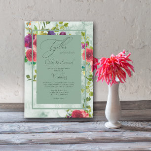 Rose Passion Watercolor Blumenzwiebeleinladung Einladung
