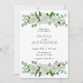 Rose Pastel Green Hochzeit Einladung (Vorderseite)
