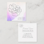 *~* Rose Pastell Pink & Lavendel Wasserfarbe Quadratische Visitenkarte (Vorne/Hinten)