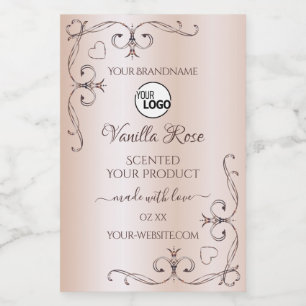 Rose Pastell Rosa Produktkennzeichnung Verzierte E Lebensmitteletikett