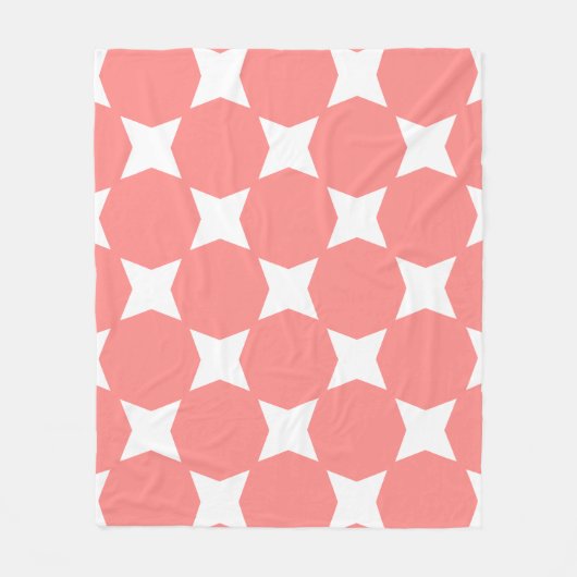 Rose Pastell & White Star Design Fleecedecke (Vorderseite)