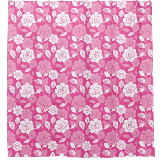 ROSE PATTERN (PINK) DUSCHVORHANG (Vorderseite)